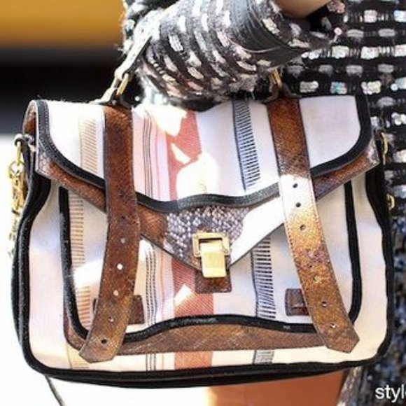 Proenza Schouler Canvas Python PS1 Large Satchel